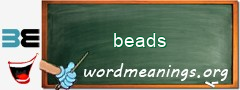 WordMeaning blackboard for beads